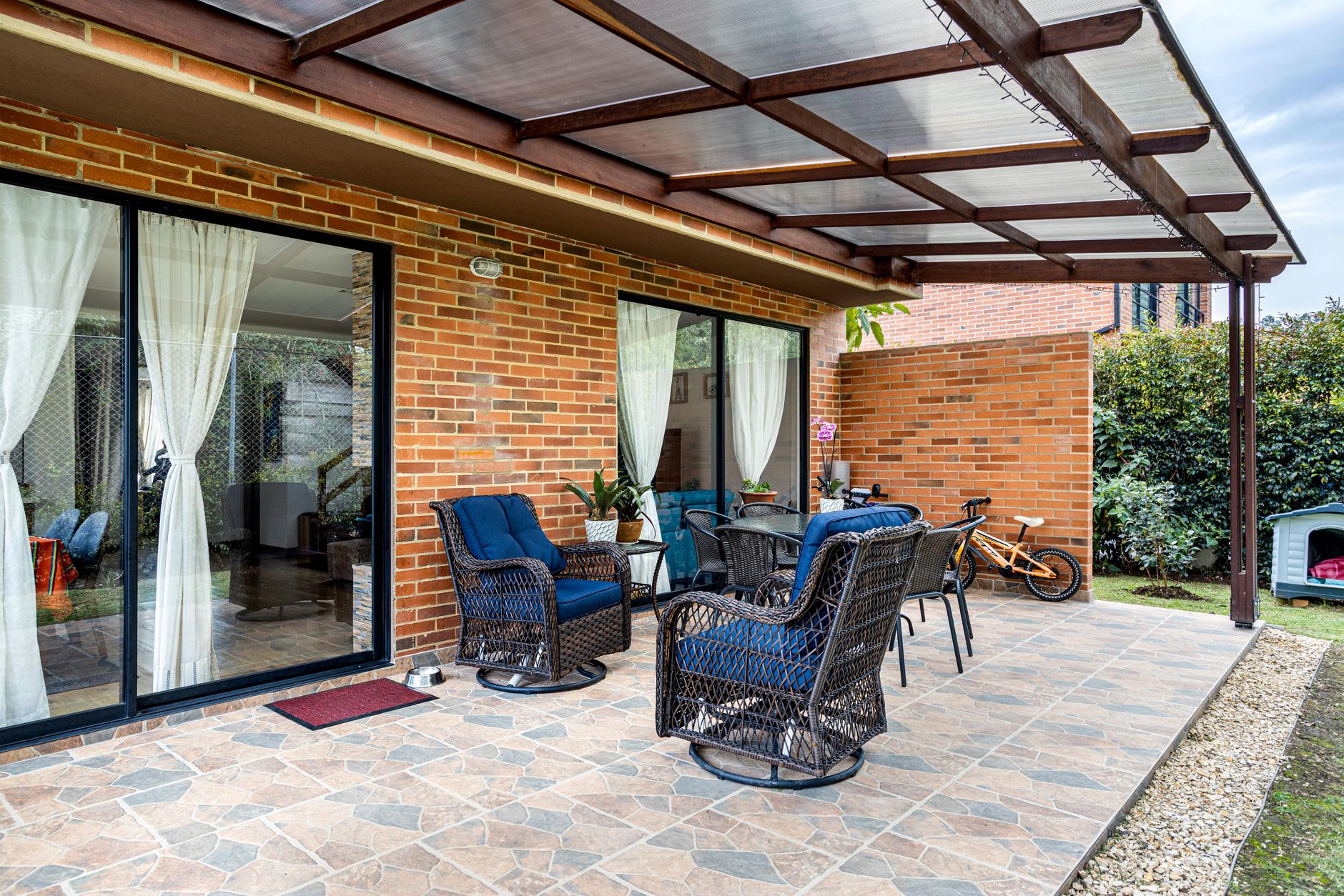 Covered patio outdoor living space under construction